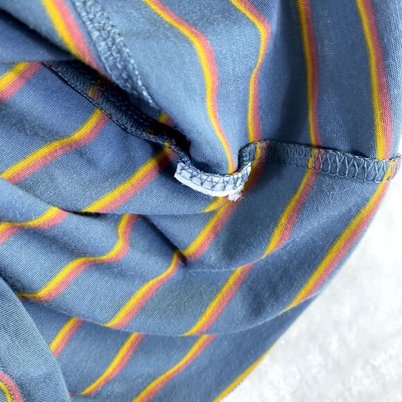 Toad & Co.‎ Tank Midi Dress Sz XS Orange Blue Striped Beachy Coastal Lightweight - Picture 7 of 10